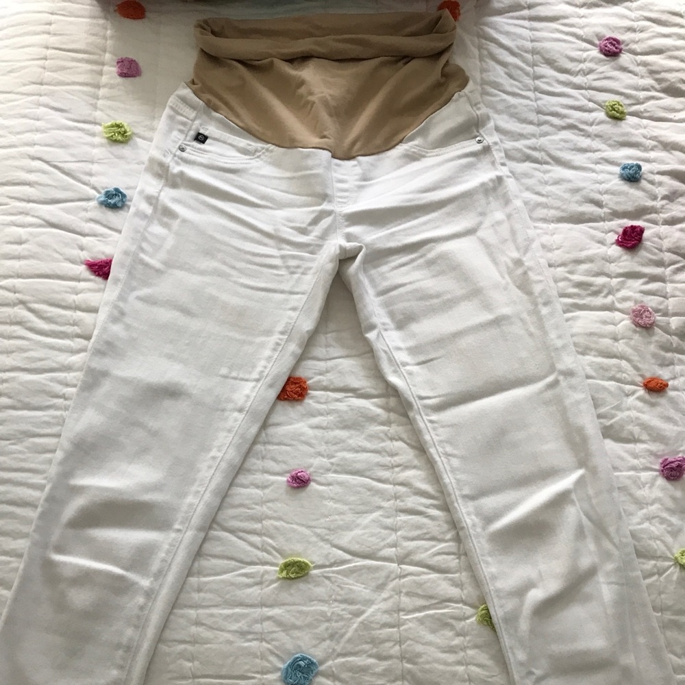 AG Adriano Goldschmied White Maternity Skinny Jeans